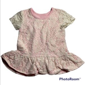 NWOT Pink Lace Peplum Top Size 18M